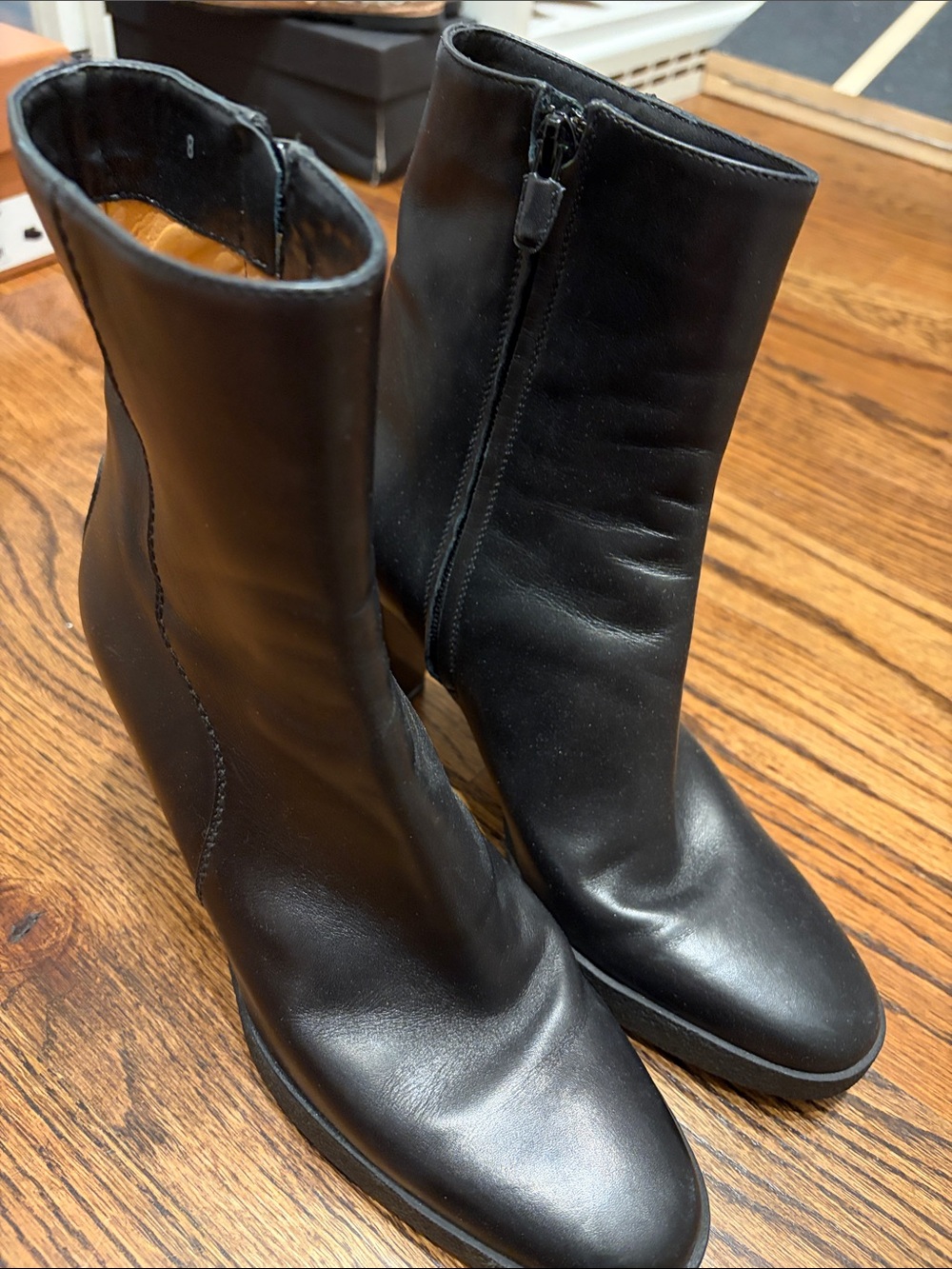 Tod's Black Leather Ankle Booties with Side Zip